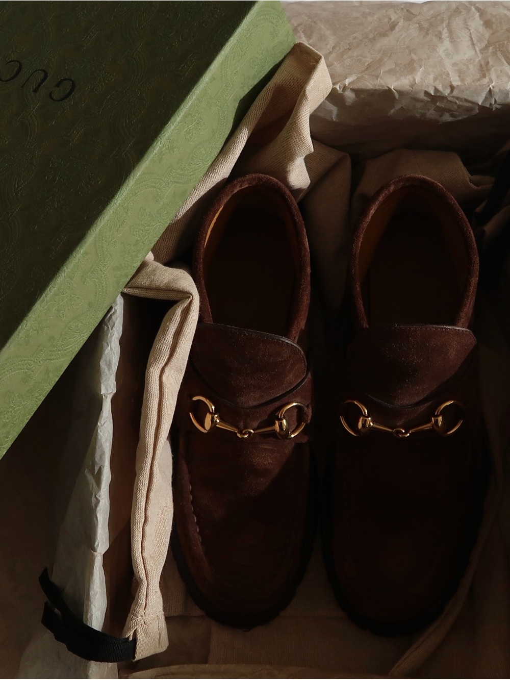 Gucci Women’s Brown Suede Horsebit Ankle Boot Loafer
